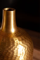 Grote gouden vaas rond met hals
