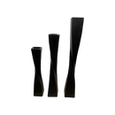 Set van 3 kandelaars zwart met twist in 3 verschillende hoogtes