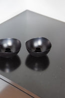Set van 2 stuks kaarsenstandaard zwart organische vorm