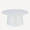Witte ronde design bijzettafel van gepoedercoat aluminium met een diameter van 80cm