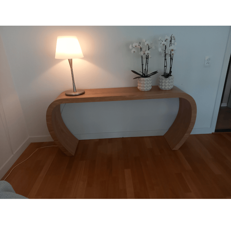 Bijzettafel sidebow eiken Jan Kurtz in woonkamer 