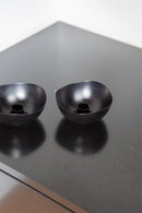 Set van 2 stuks kaarsenstandaard zwart organische vorm