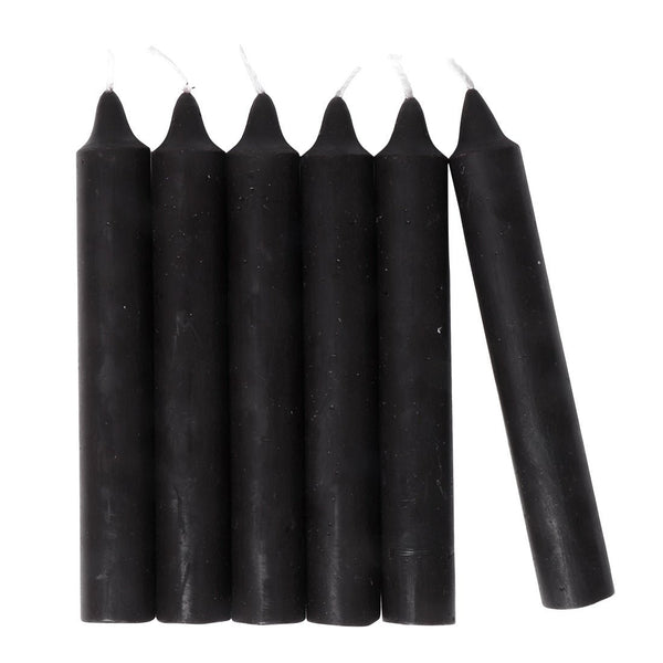 zwarte dinerkaarsen 6 stuks 
