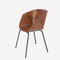 zijaanzicht Design Fauteuil Gossip van notenhout verbonden met touw