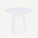 Witte ronde design bijzettafel van gepoedercoat aluminium met een diameter van 40cm