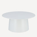Witte ronde design bijzettafel van gepoedercoat aluminium met een diameter van 80cm
