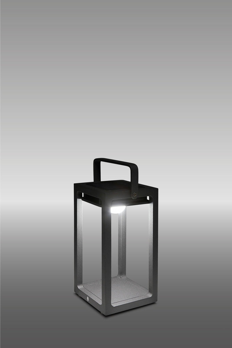 Weerbestendige tuinlamp op zonne energie antraciet  14x14x25,5 cm