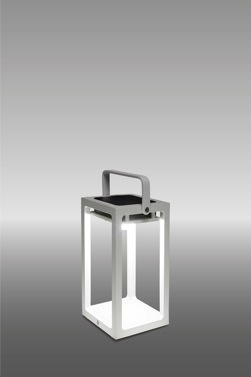 Weerbestendige tuinlamp op zonne energie wit 14x14x25,5 cm
